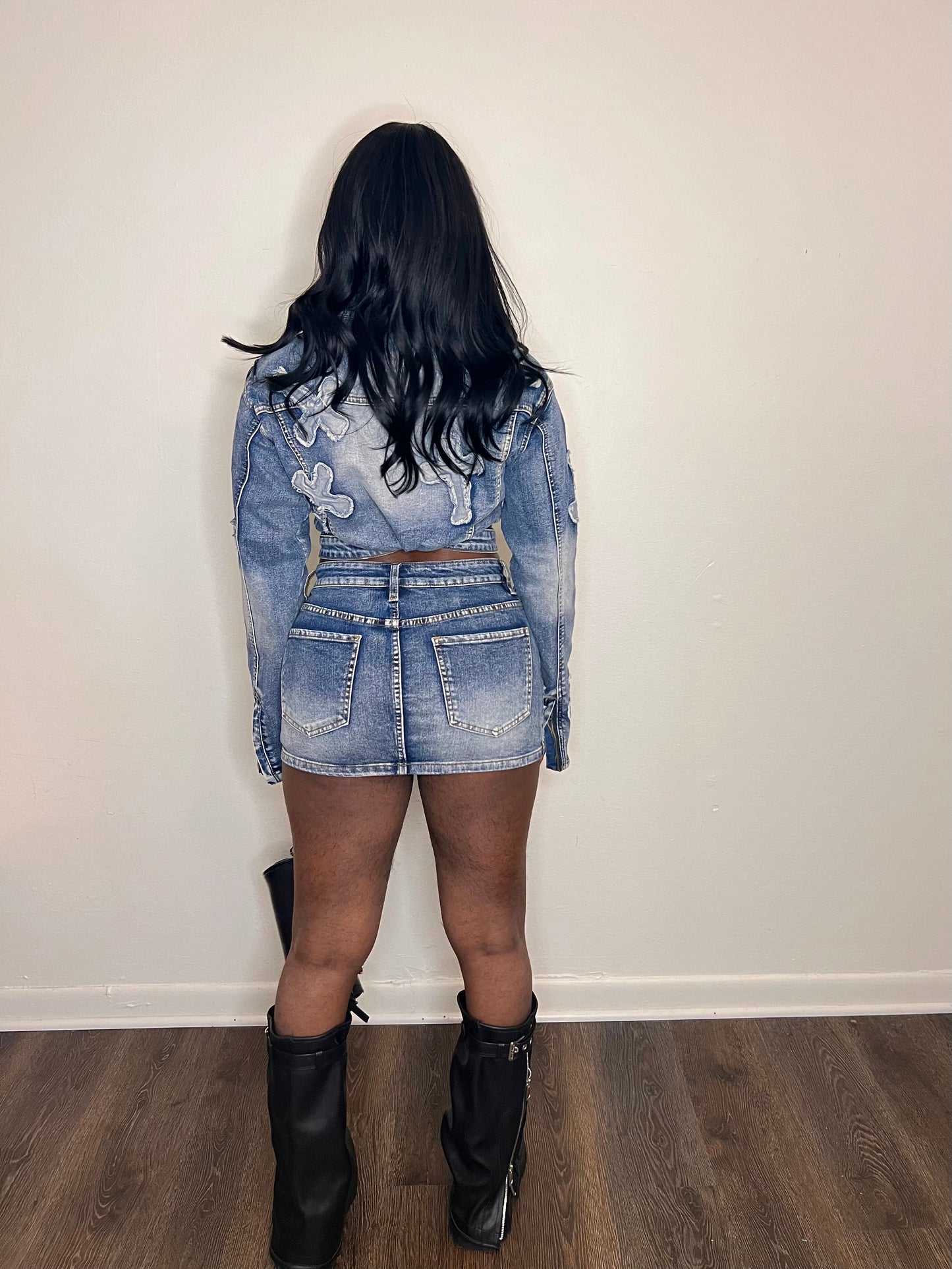 Double Crossed Denim Set