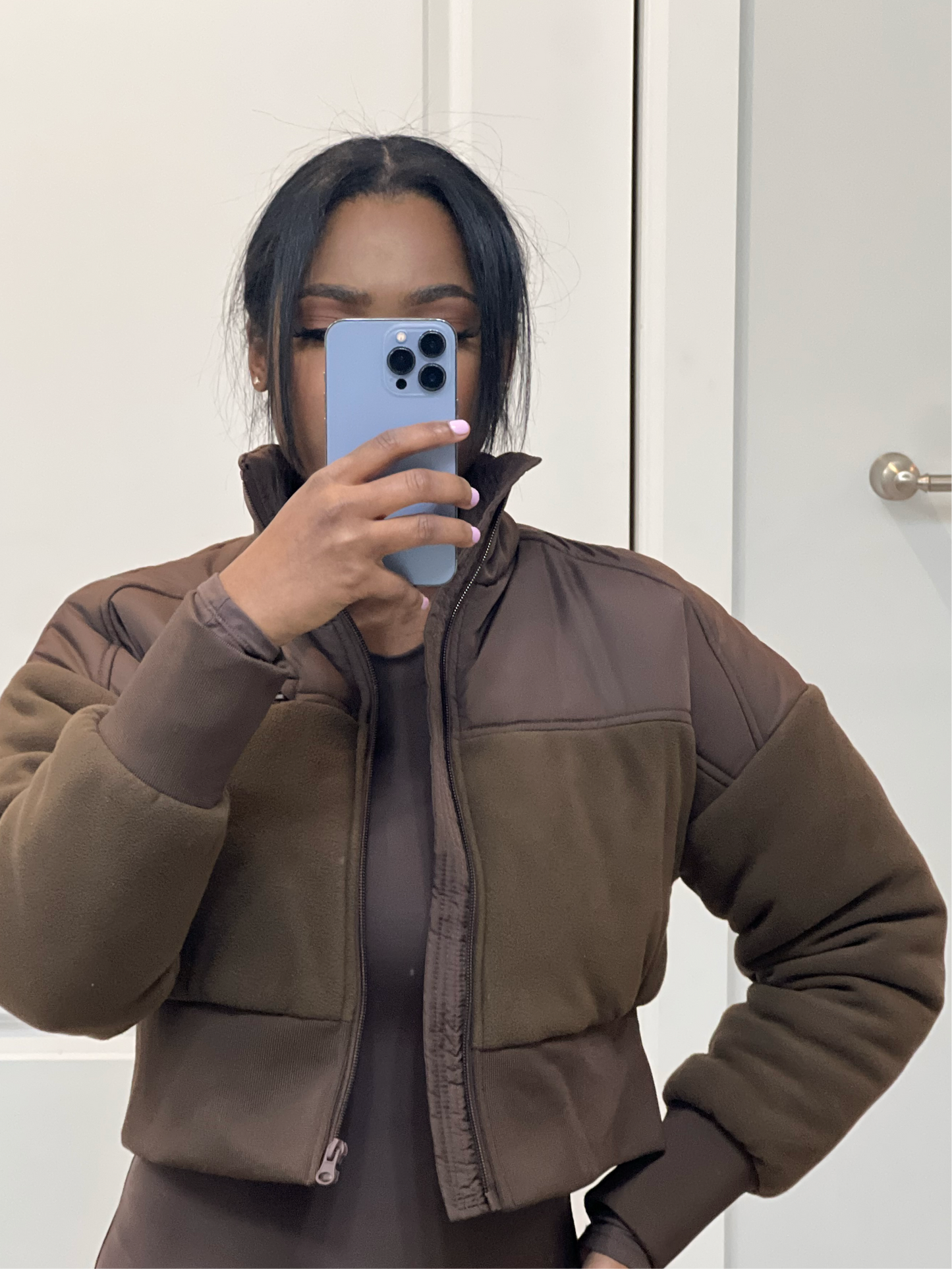 Cropped Fur Jacket | Chocolate