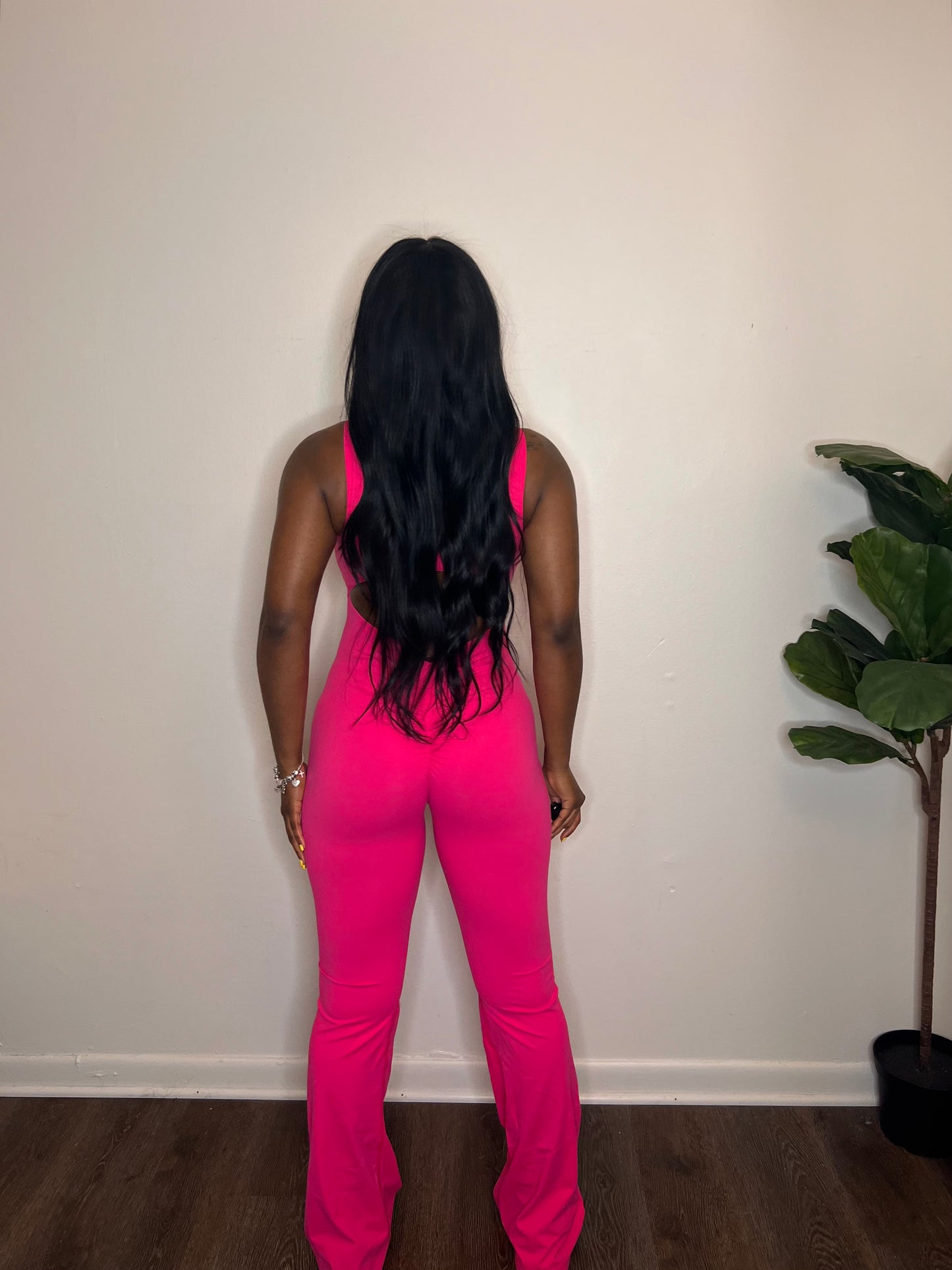 Make it Flare yoga jumpsuit “Pink”