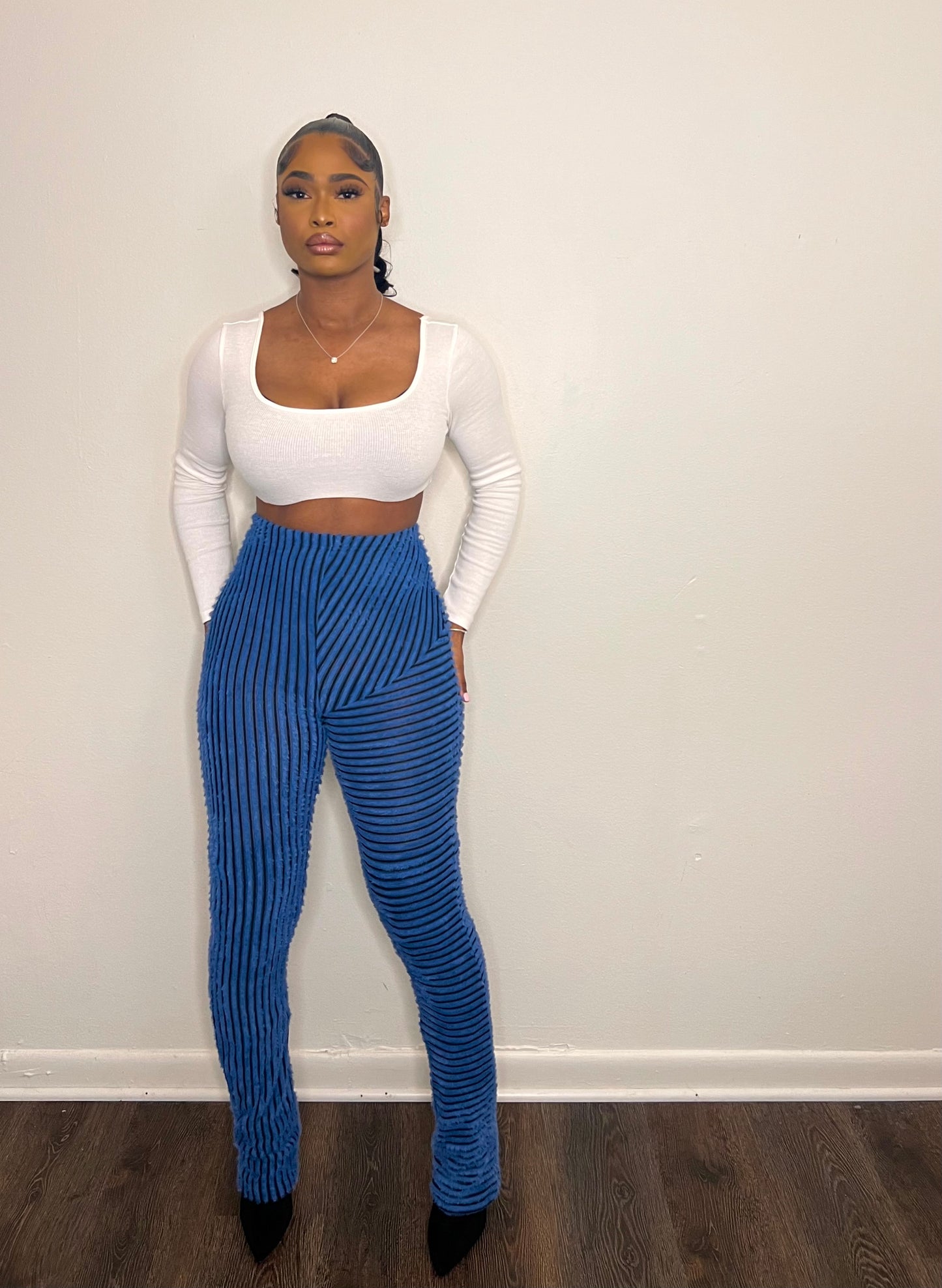 Stripped Fuzzy Leggings