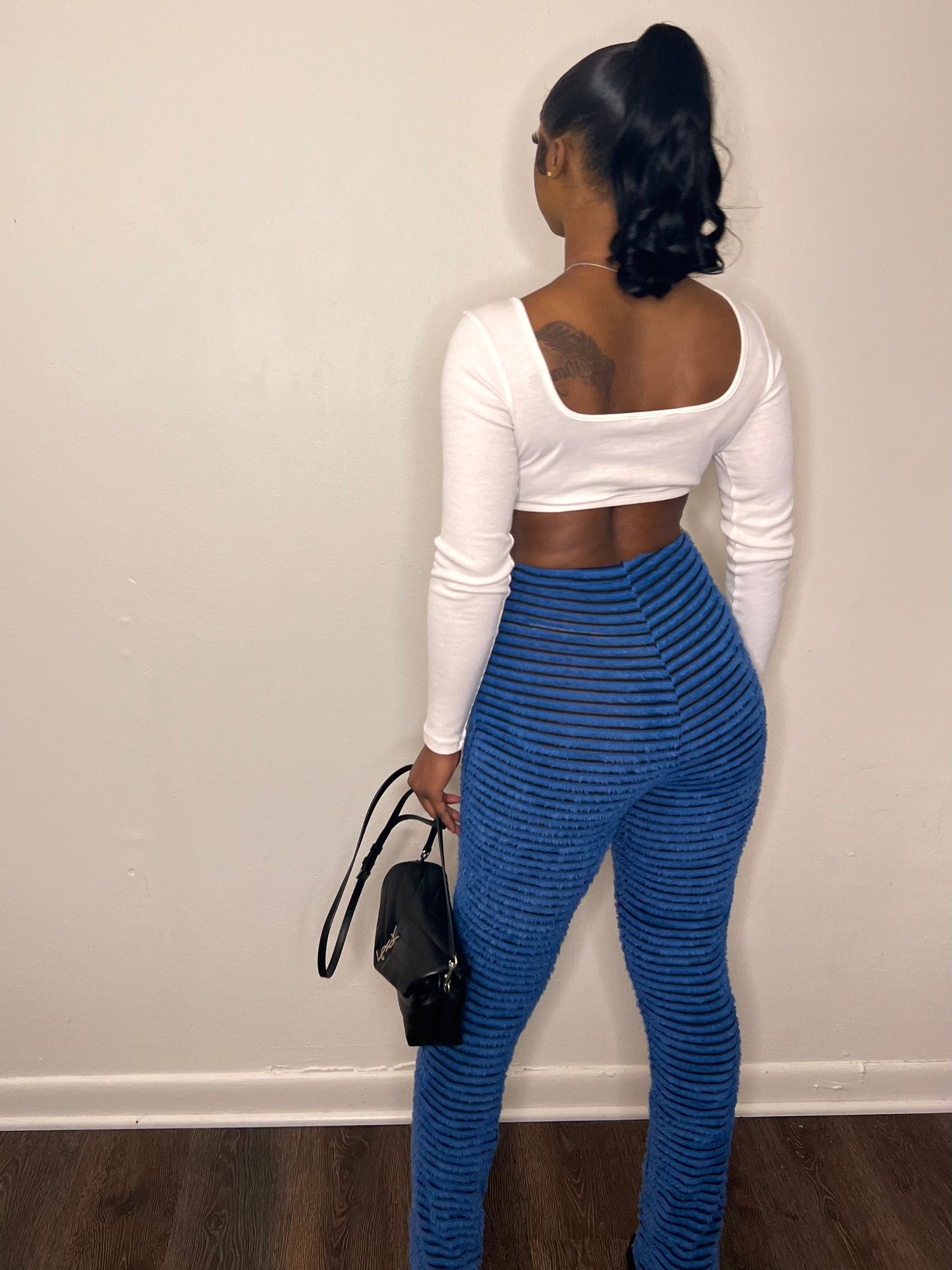 Stripped Fuzzy Leggings
