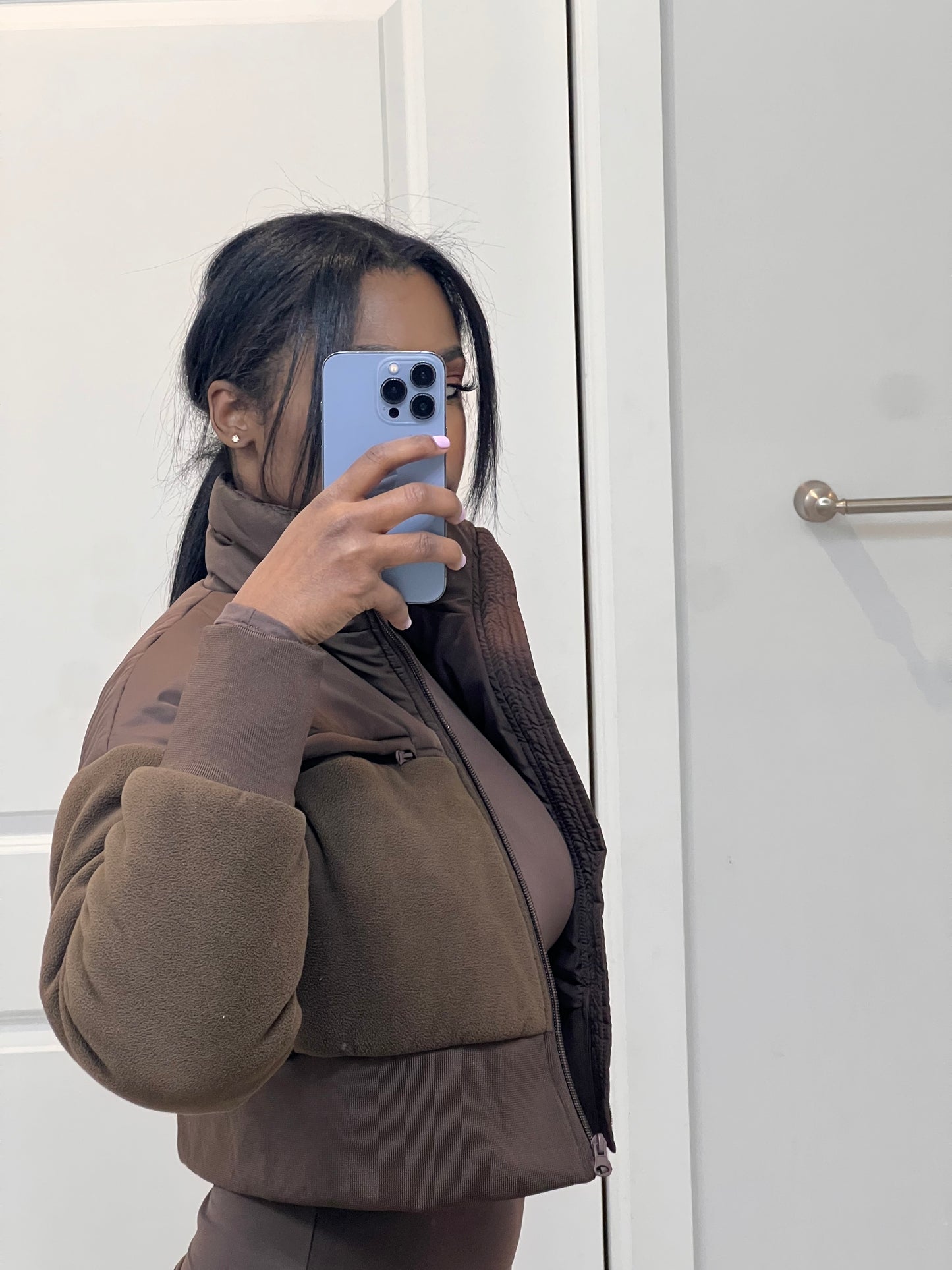 Cropped Fur Jacket | Chocolate