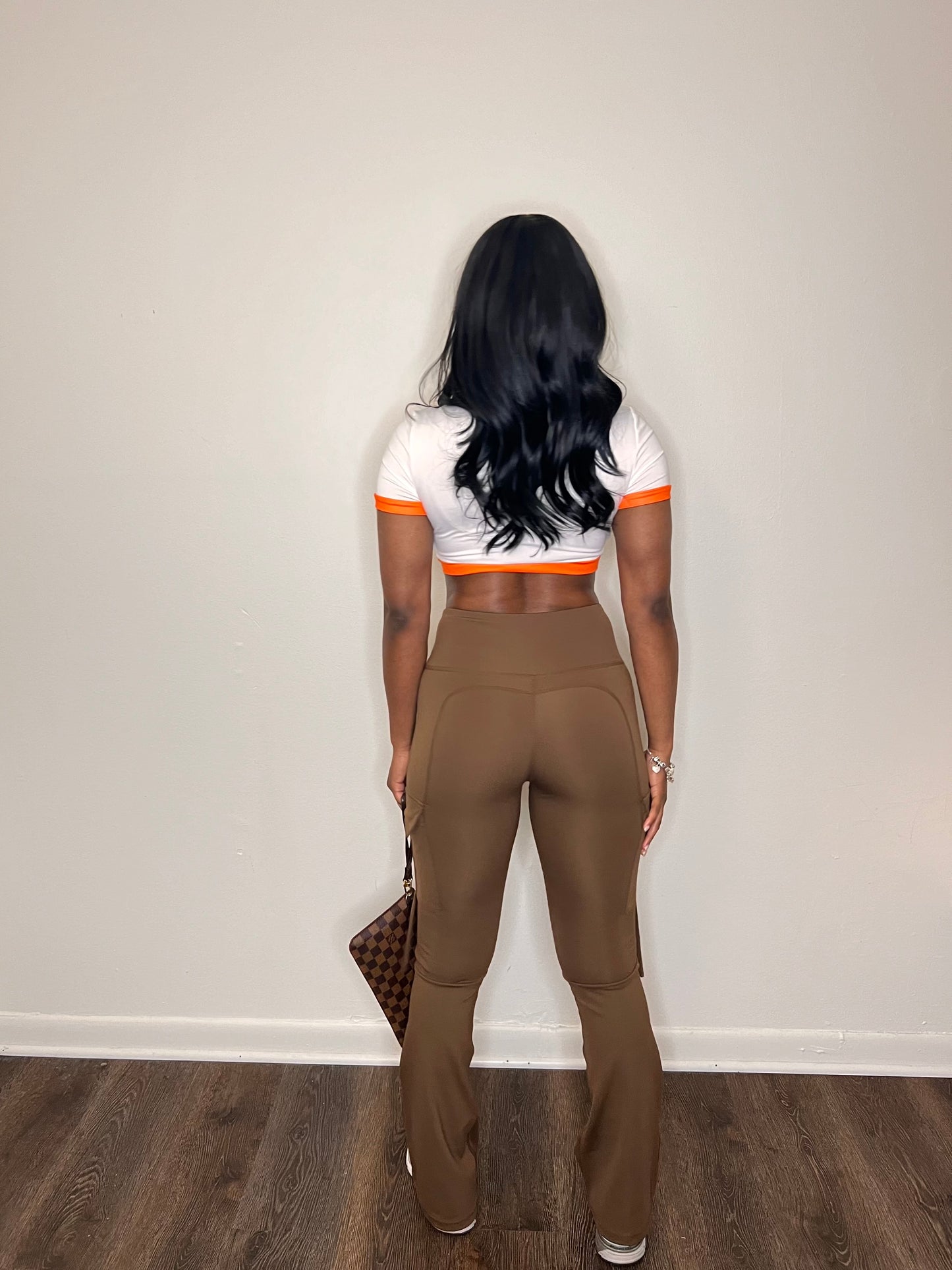 Brown Flared Yoga Pants