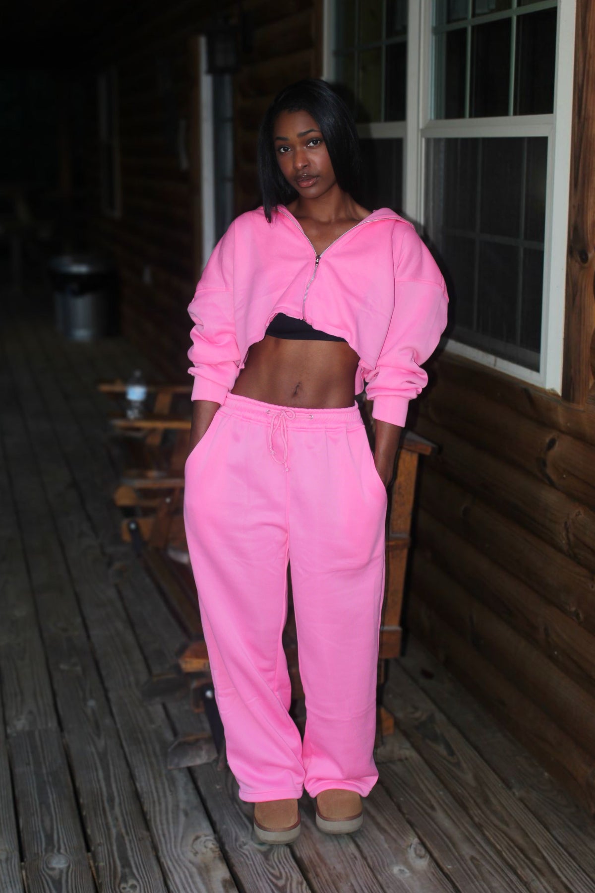 Dope Girl - Comfort - Sweatpants - Oversized Hoodie - Hot Pink