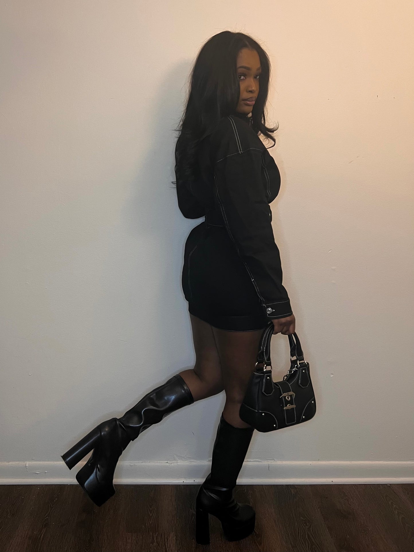 Black Barbie Denim Dress