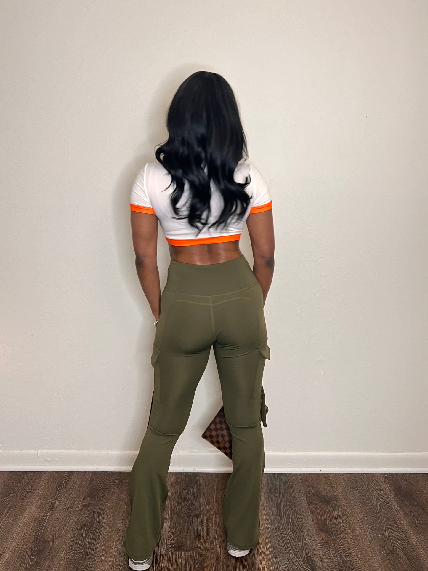Olive Flared Yoga Pants