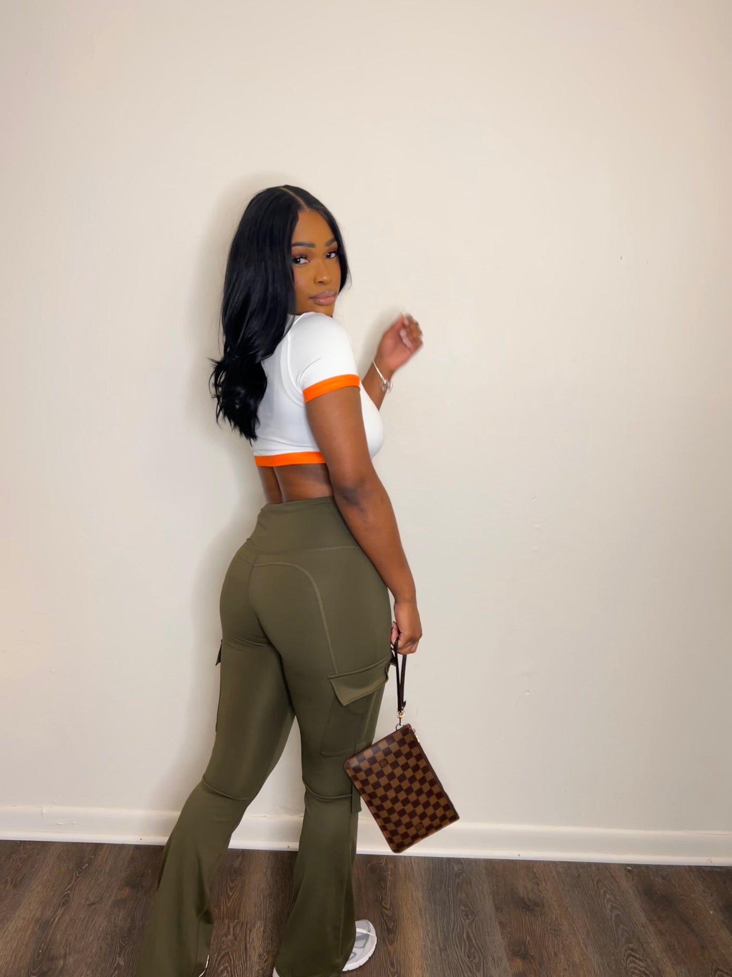Olive Flared Yoga Pants
