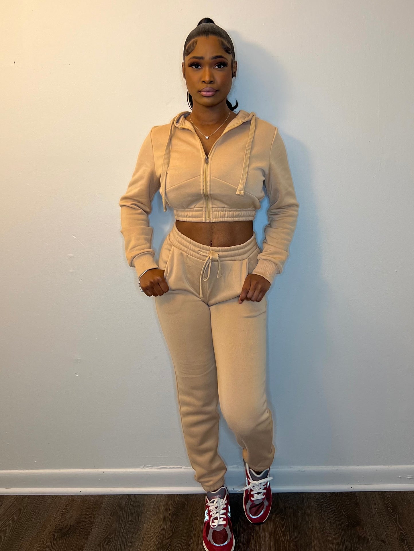 Cropped Hoodie Jogging Set