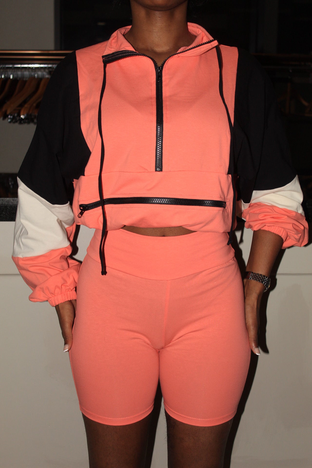 Brighter Day | Biker short set Peach
