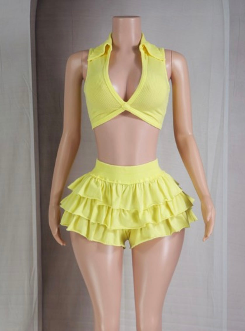 Lemonade | Ruffle Short Set
