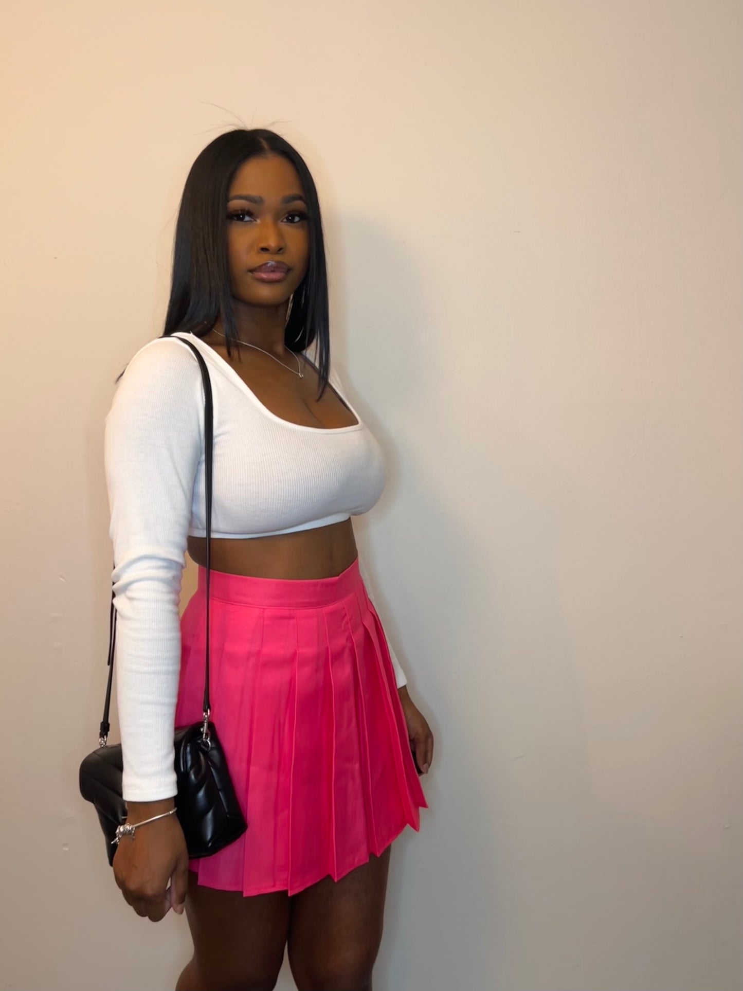 Pleated Mini Skirt “pink”