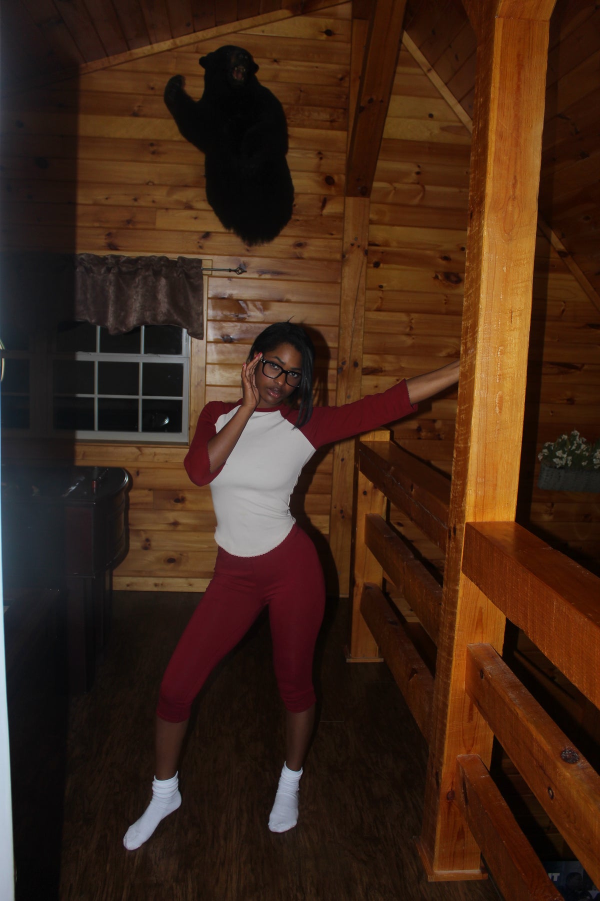 Campfire Capri Set - Raglan Top - Leggings - Wine Red