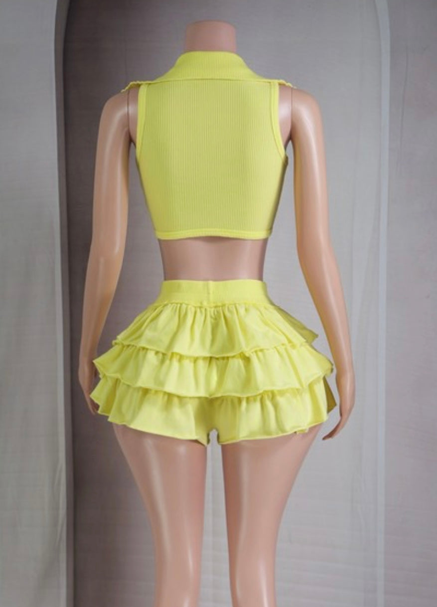 Lemonade | Ruffle Short Set