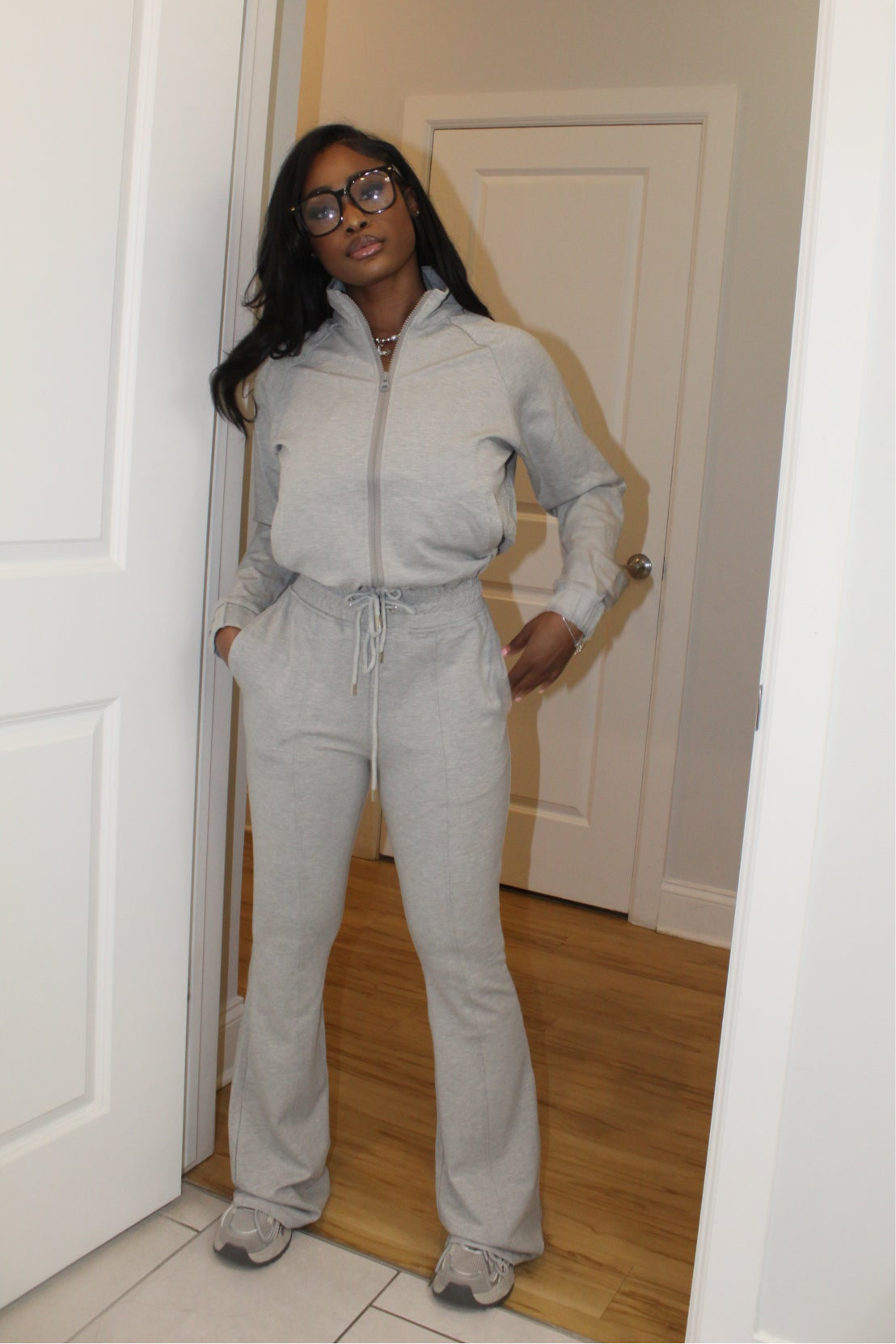 Zip-up Tracksuit | Heather Gray