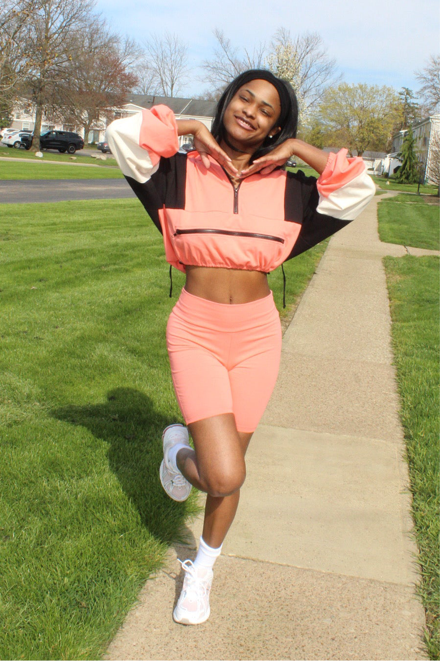 Brighter Day | Biker short set Peach