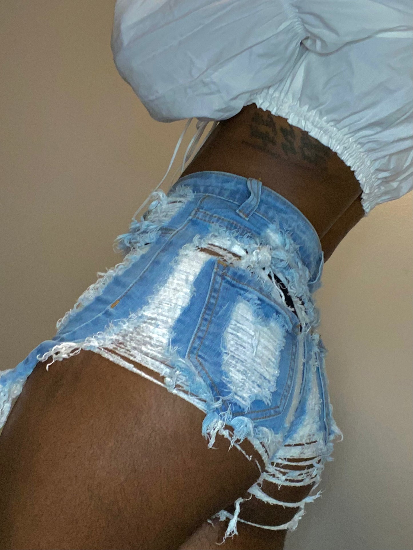 Distressed HighWaisted Shorts