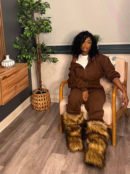 Cute & Cozy | Jogger Set “Brown”