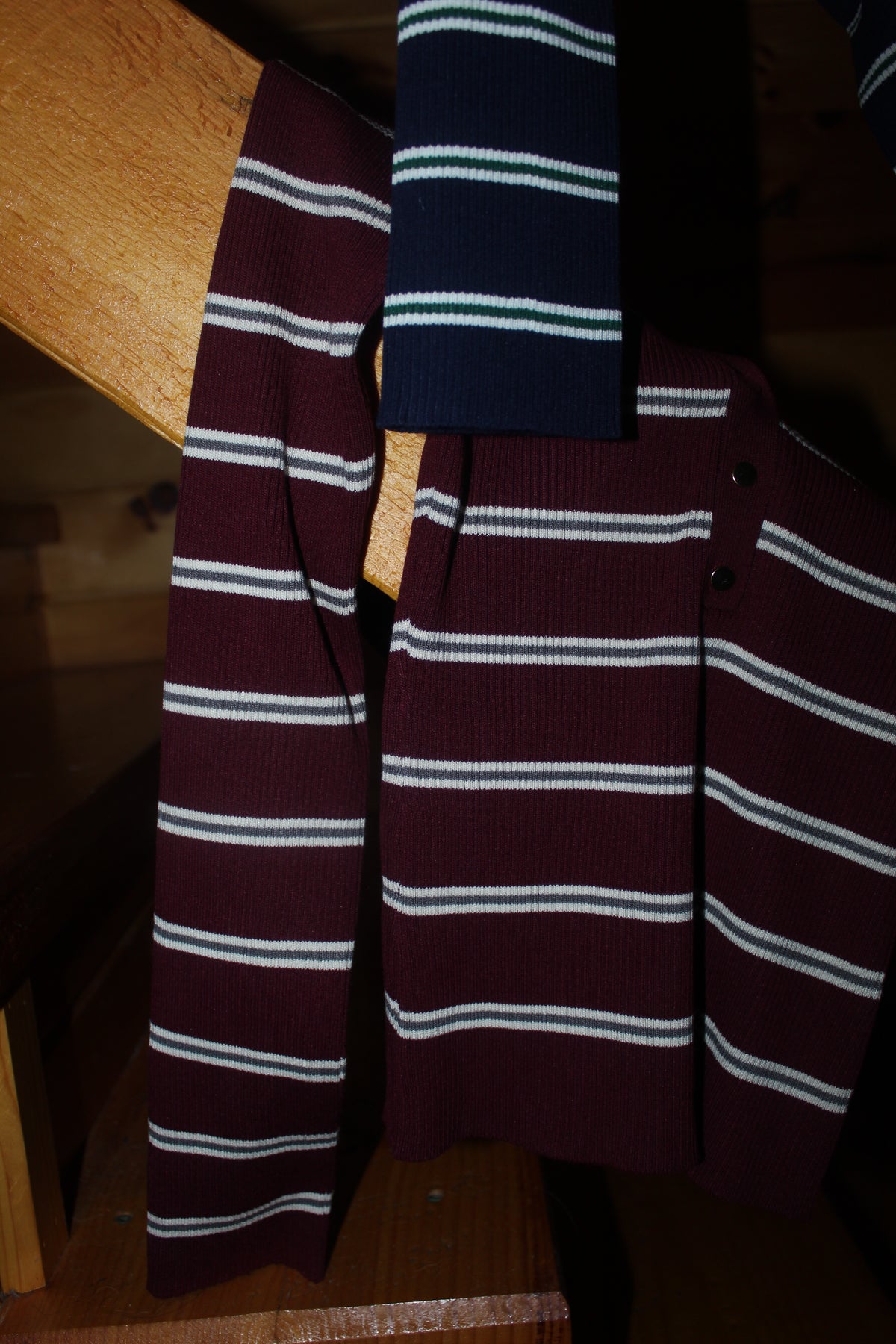 Hilary bel-Air - Stripped - Long Sleeved - Polo - Burgundy