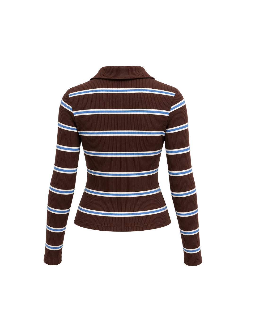 Hilary bel-Air - Chocolate Polo - Long Sleeved - Stripped - Top