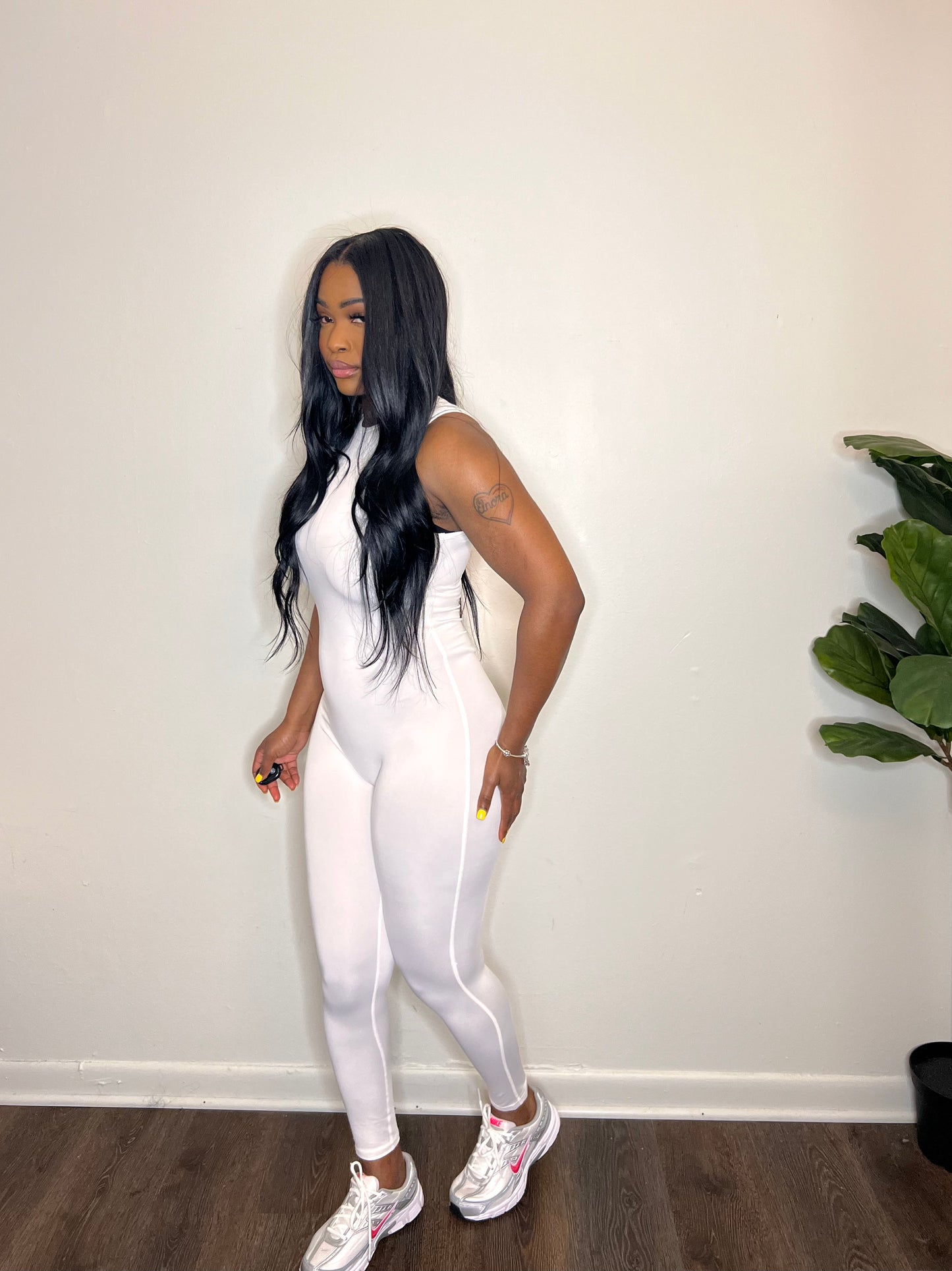 Skin Tight Jumpsuit “White”