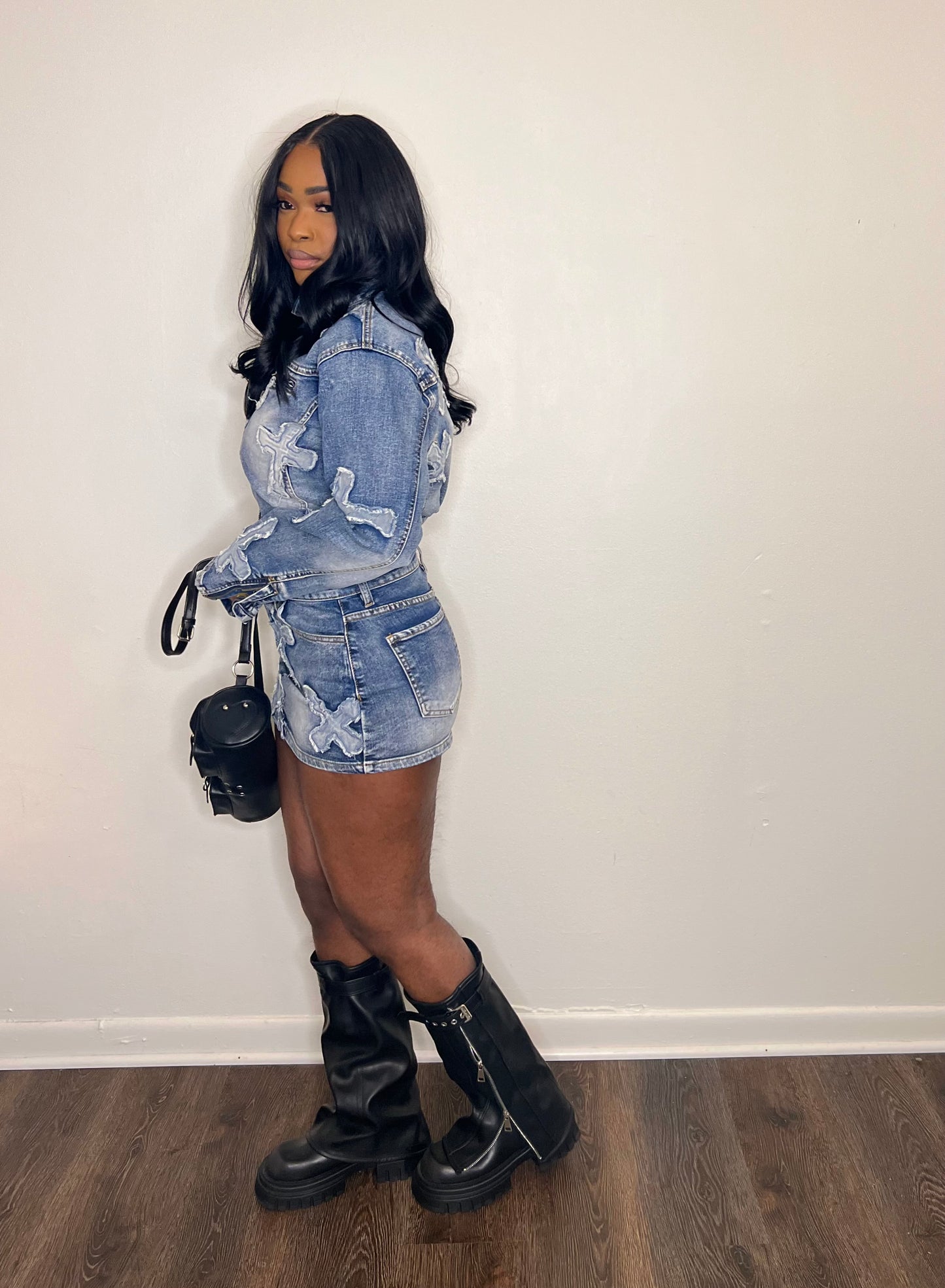 Double Crossed Denim Set