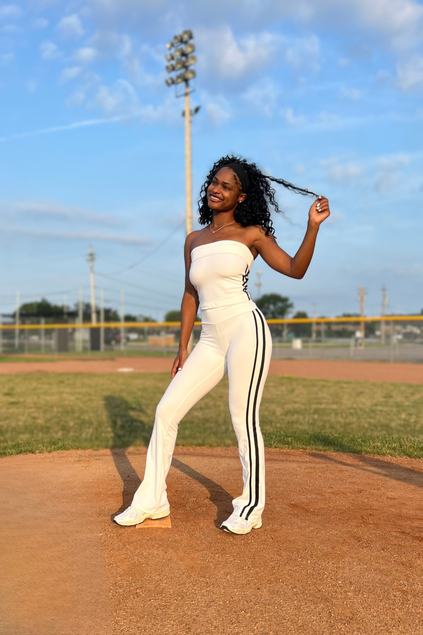 Striked Out | White Pants Set