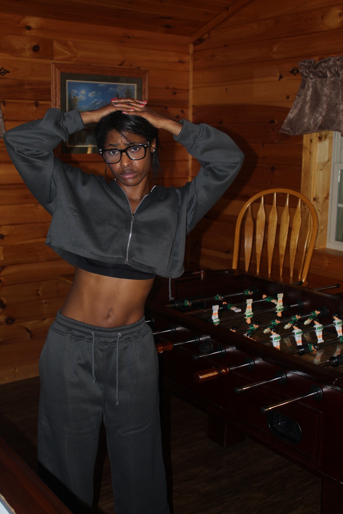 Dope Girl - Sweatpants - Oversized Hoodie - Dark Gray