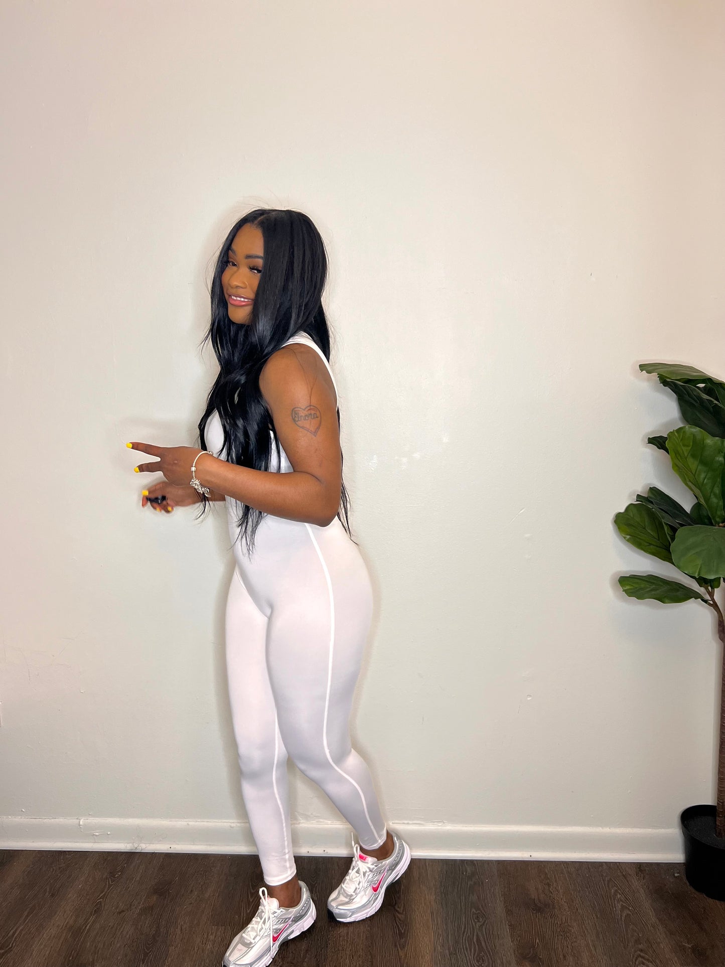 Skin Tight Jumpsuit “White”