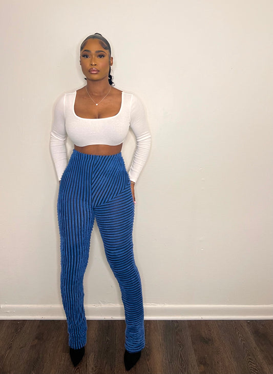 Stripped Fuzzy Leggings