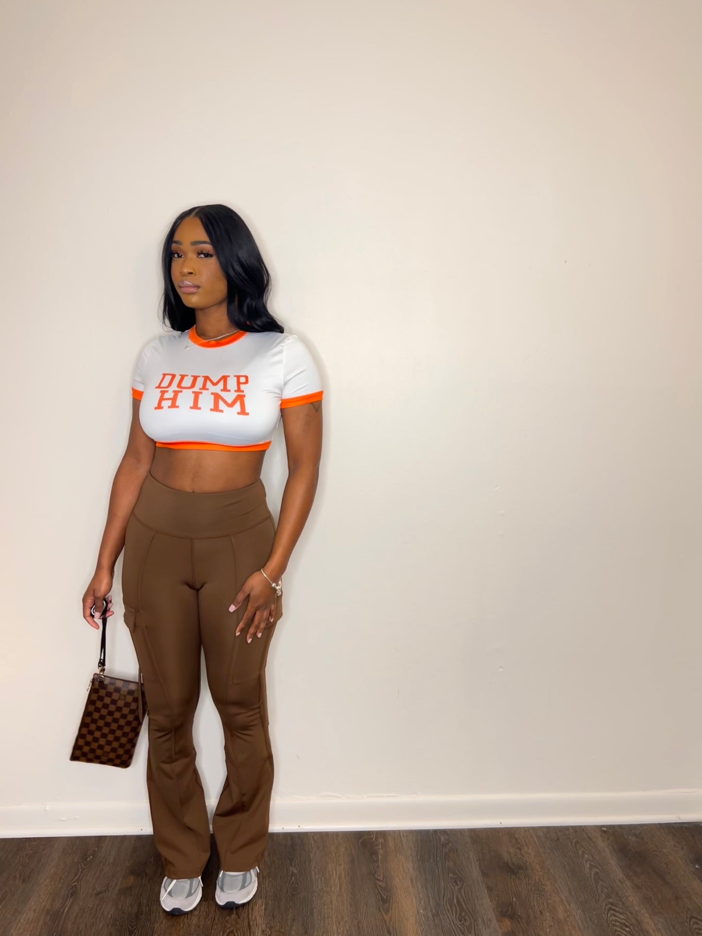 Brown Flared Yoga Pants