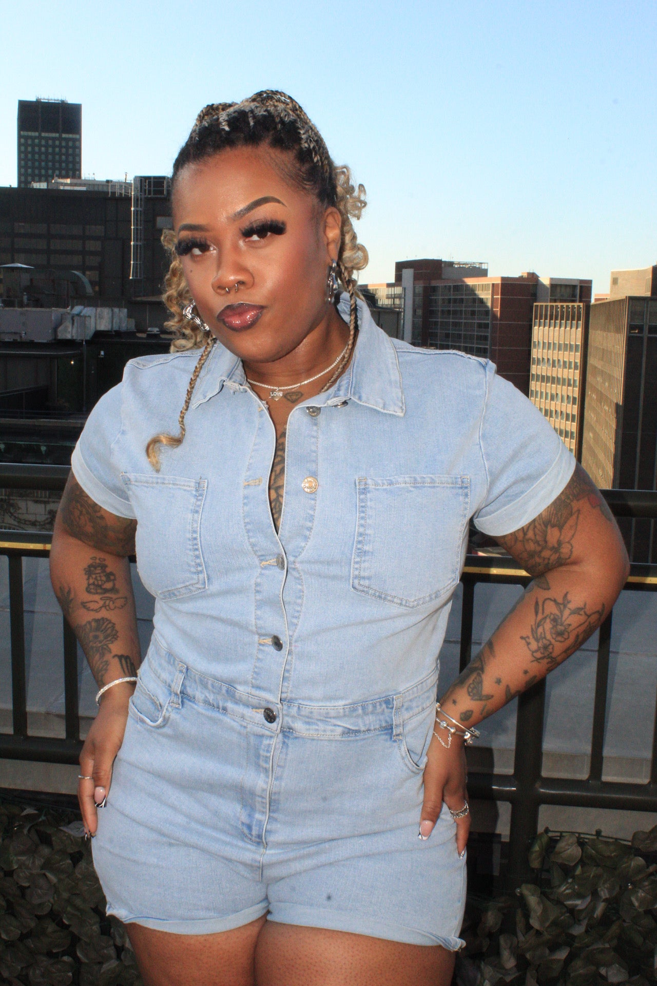 Denim Dream | Blue Romper