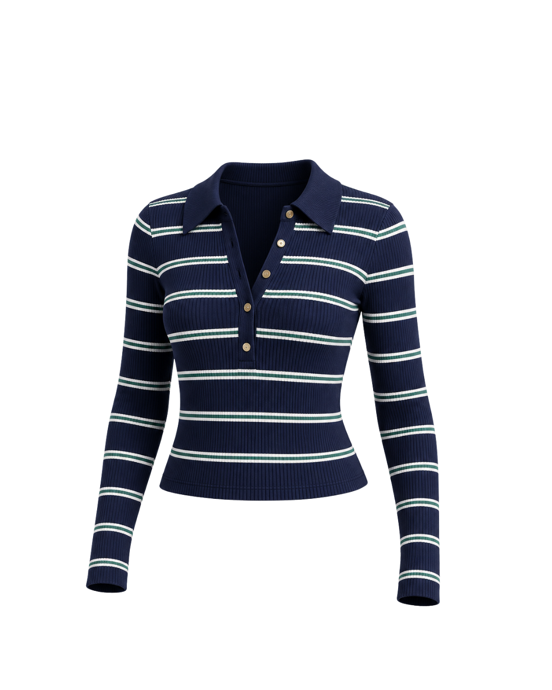 Hilary bel-Air - Navy Stripped Polo