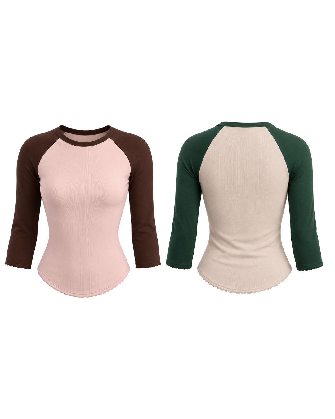 Campfire Raglan Tee - two Pack - Hunter - Chocolate