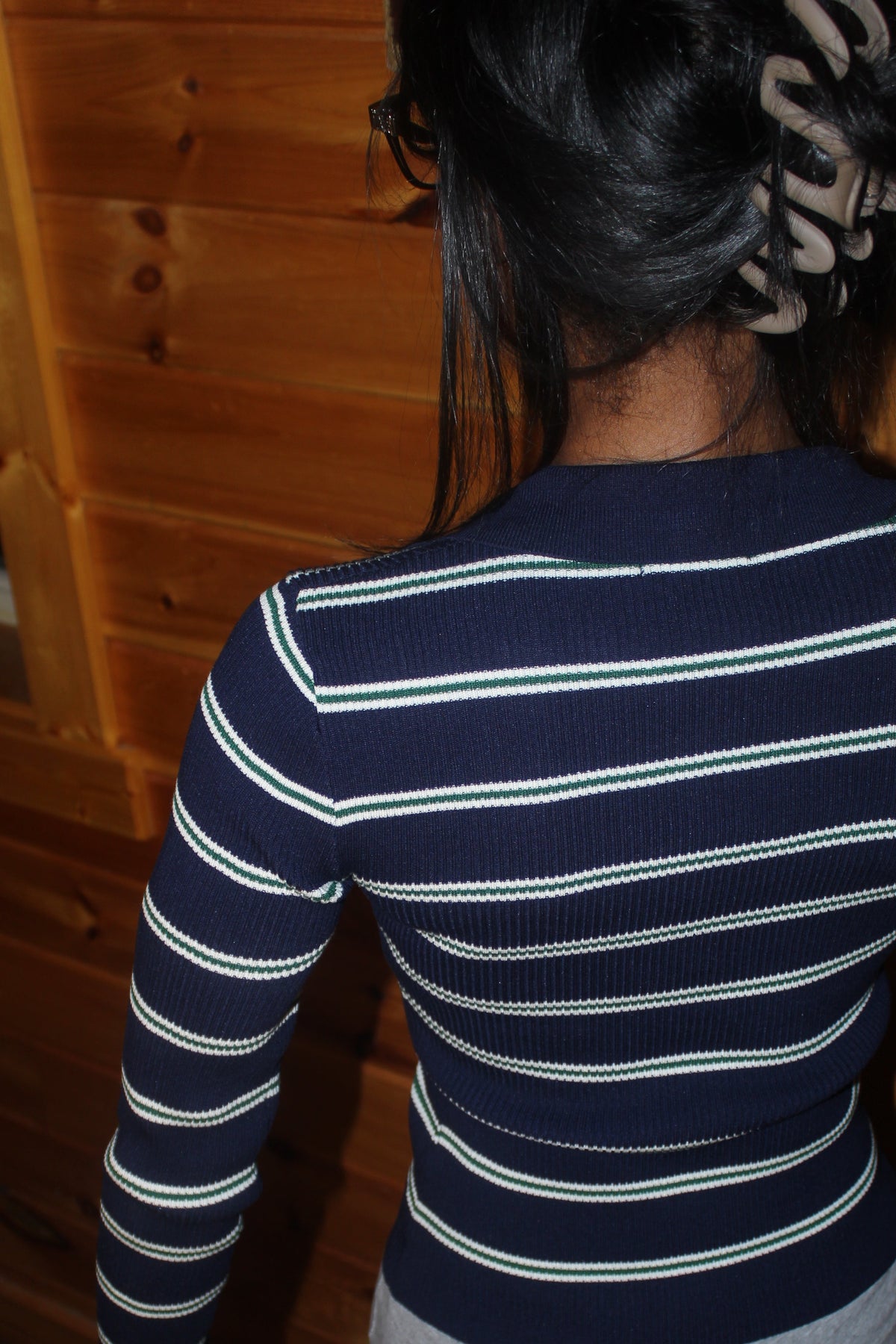 Hilary bel-Air - Navy Stripped Polo