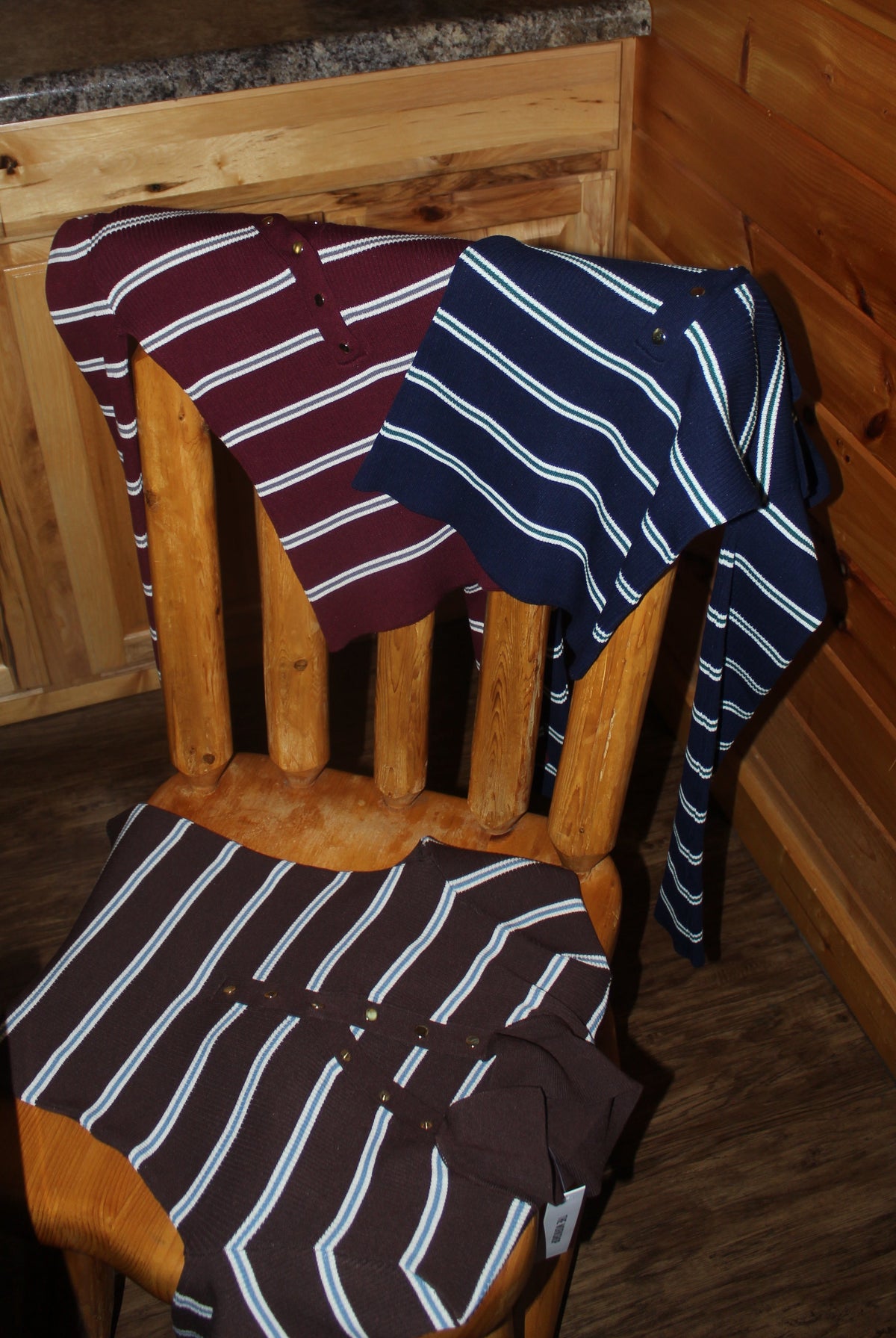 Hilary bel-Air - Stripped - Long Sleeved - Polo - Burgundy