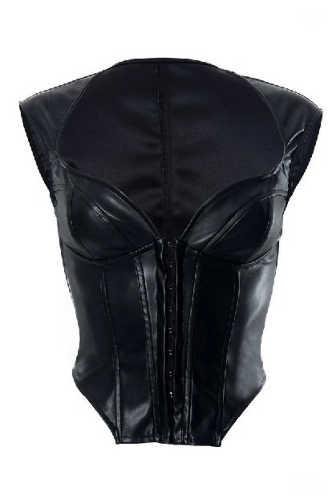 Jet Black Leather Corset