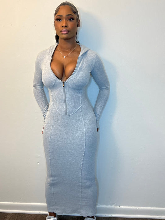 Snatched Zip Up Dress