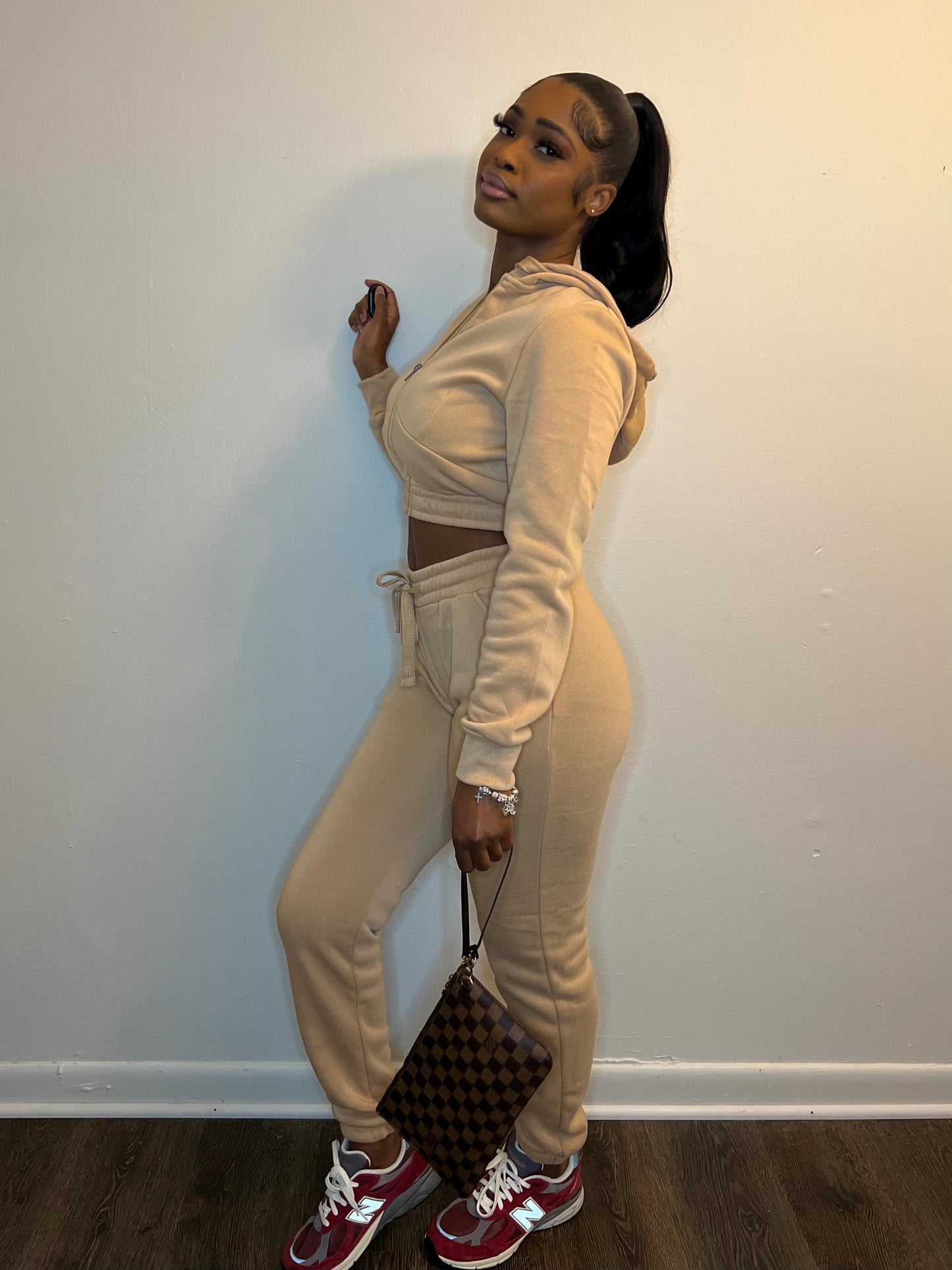 Cropped Hoodie Jogging Set