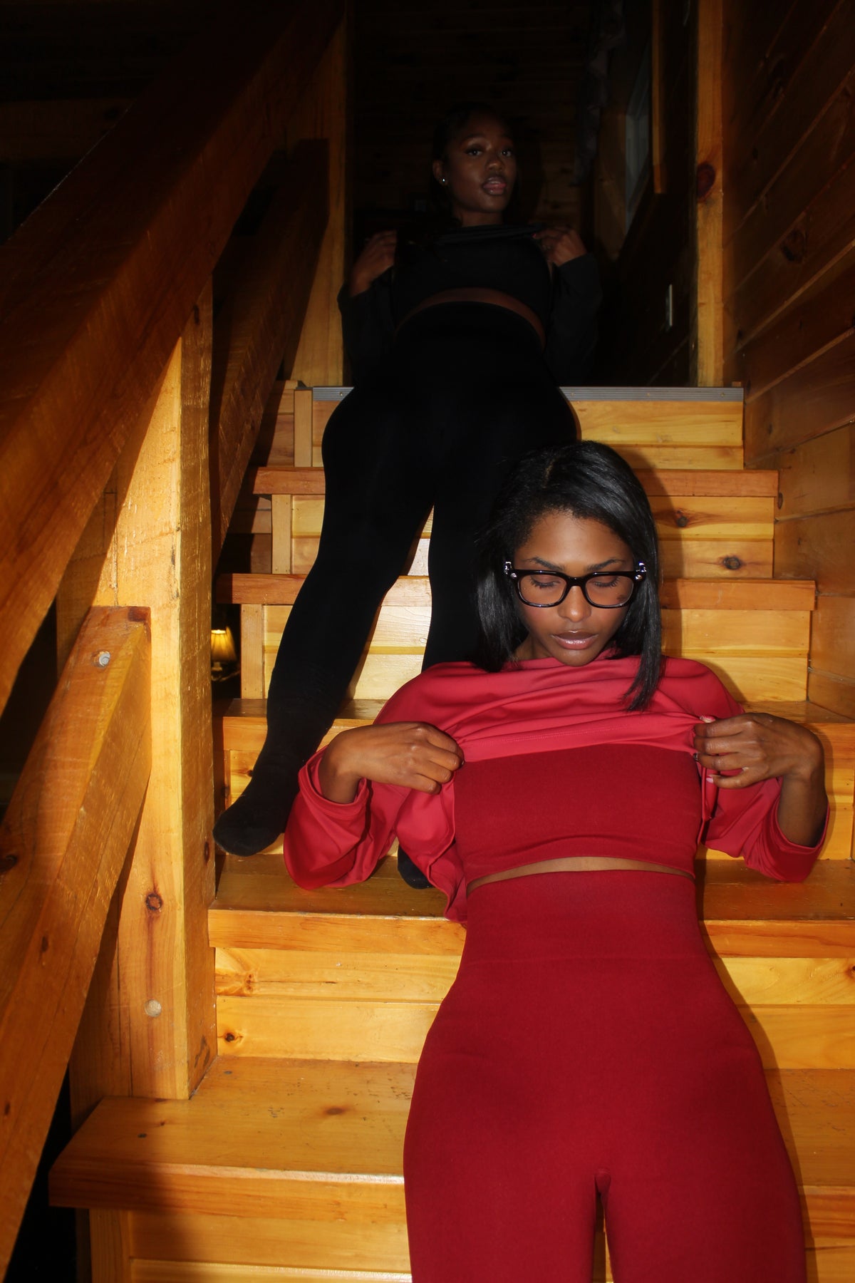 Autumn Red - 3pc - cropped - Leggings - Tank