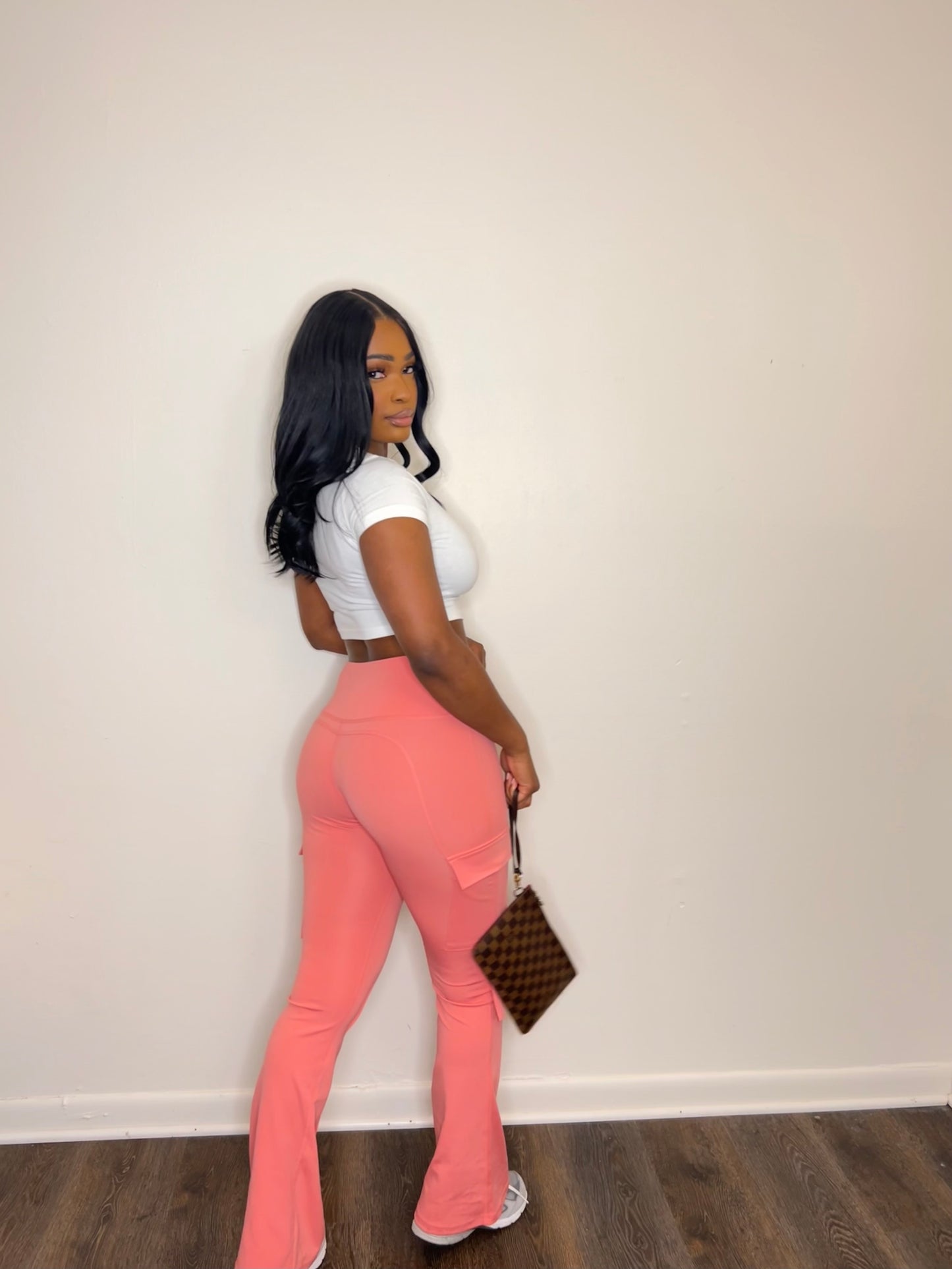 Pink Flared Yoga Pants