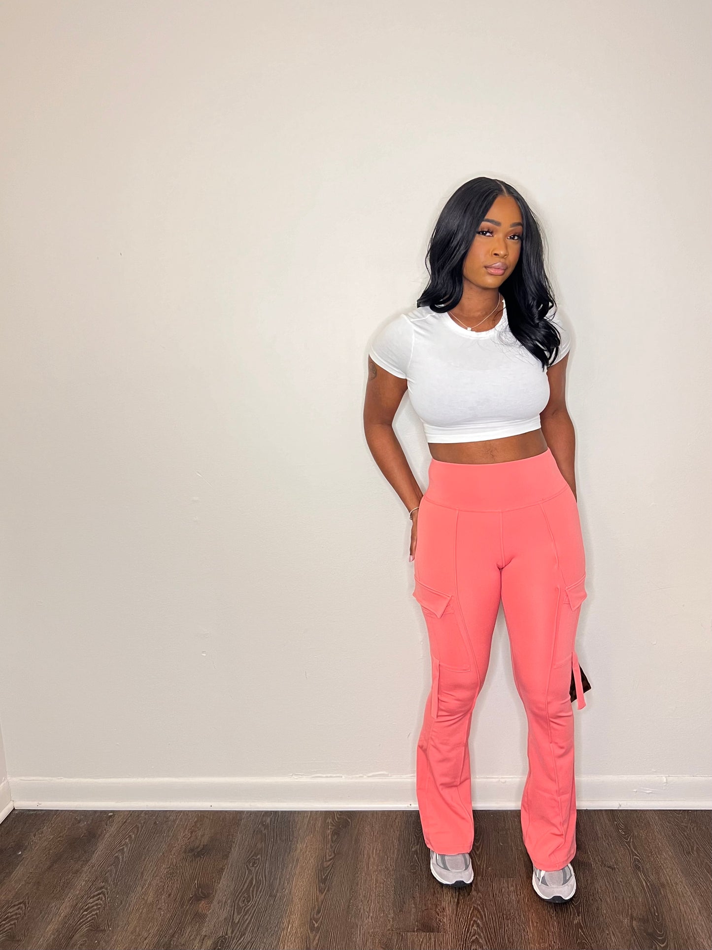 Pink Flared Yoga Pants