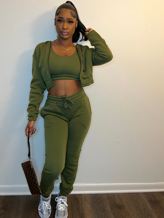 Olive Green Jogging Set