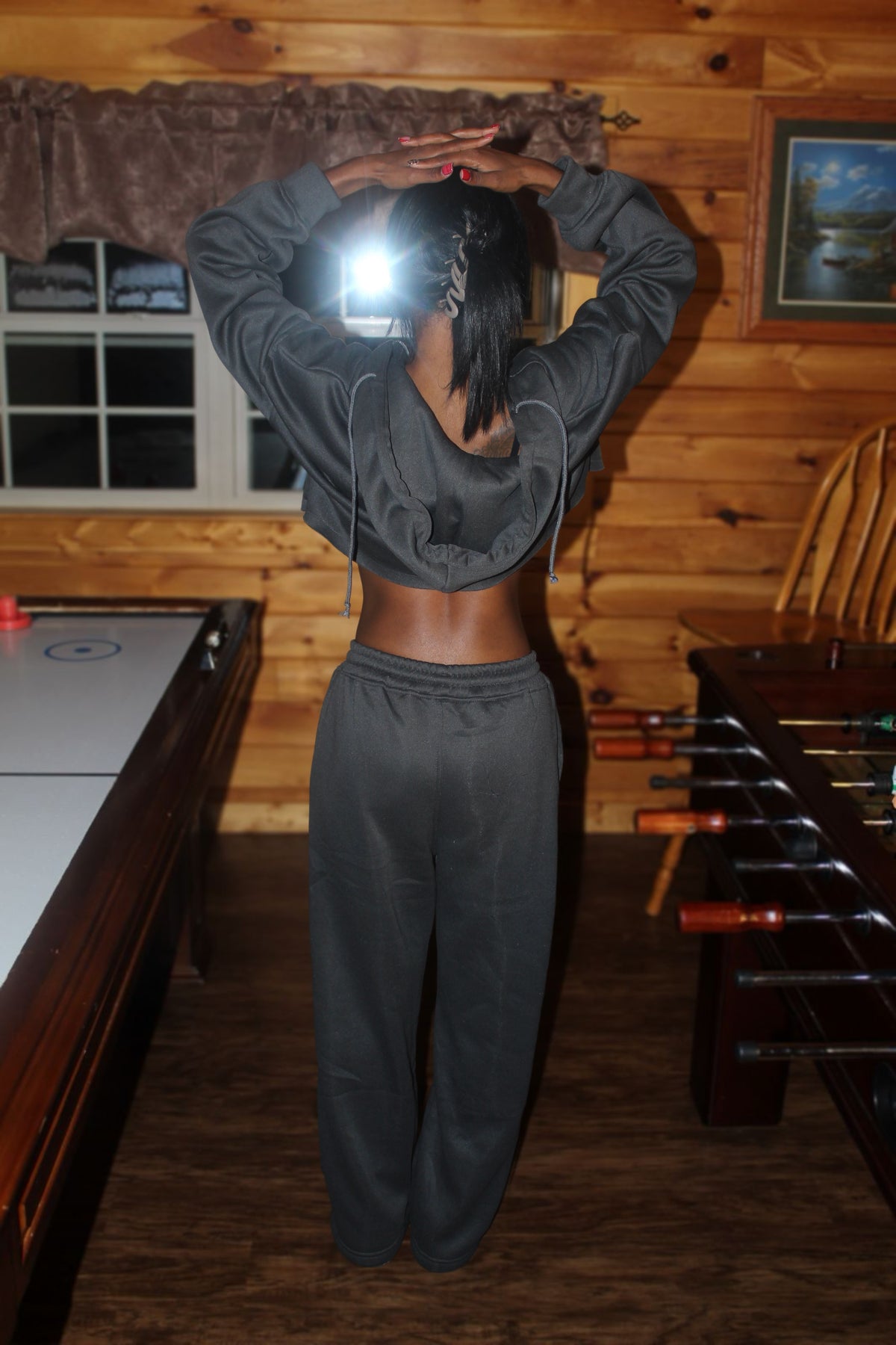 Dope Girl - Sweatpants - Oversized Hoodie - Dark Gray