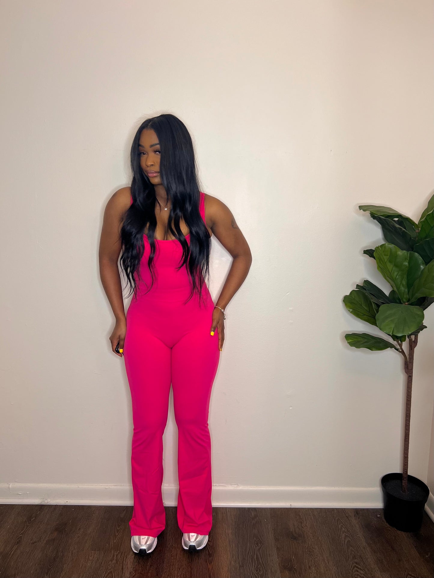 Make it Flare yoga jumpsuit “Pink”