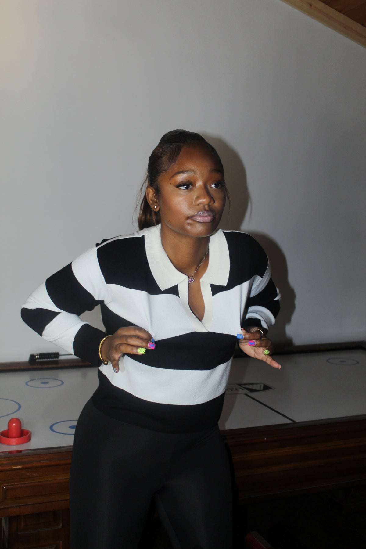 Classic Stripped Polo - Black - White