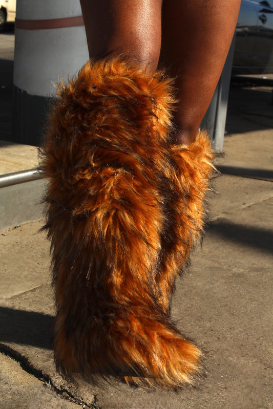 Luxe Babe Fur Boots | Brown